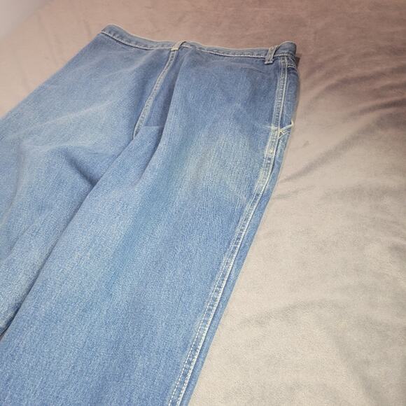 Vintage Gitano Jeans Womens Size 16 Short Blue High Rise Barrel Leg Rigid Denim - Picture 13 of 15